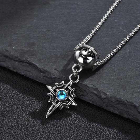Kemstone Four-Point Star Necklace for Men Stainless Steel NC-3282
