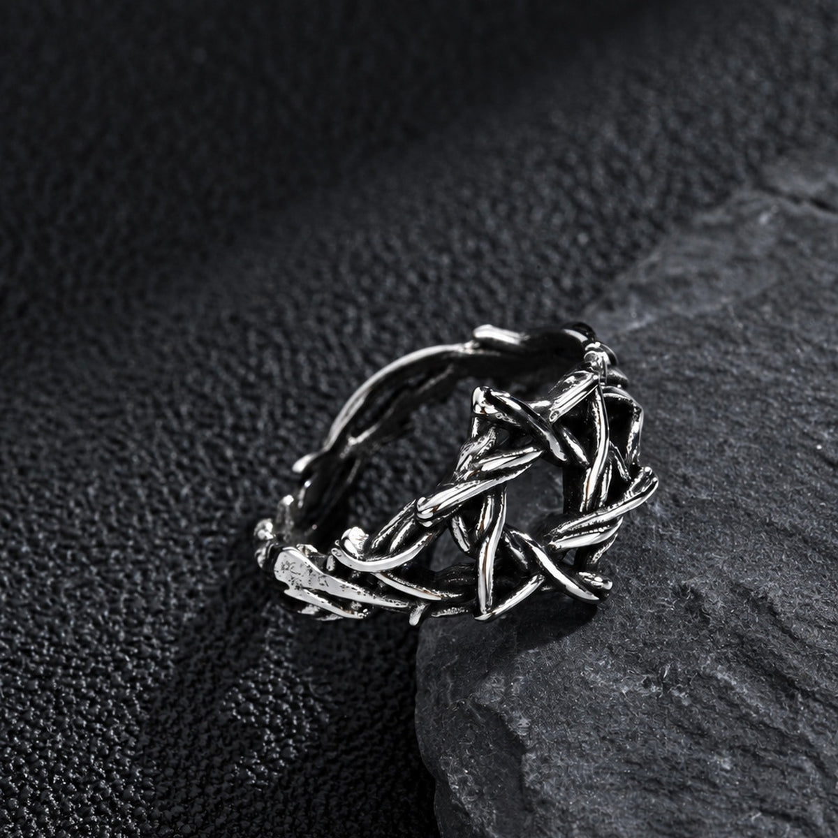 Kemstone Thorn Star Ring for Men Stainless Steel RC-1212