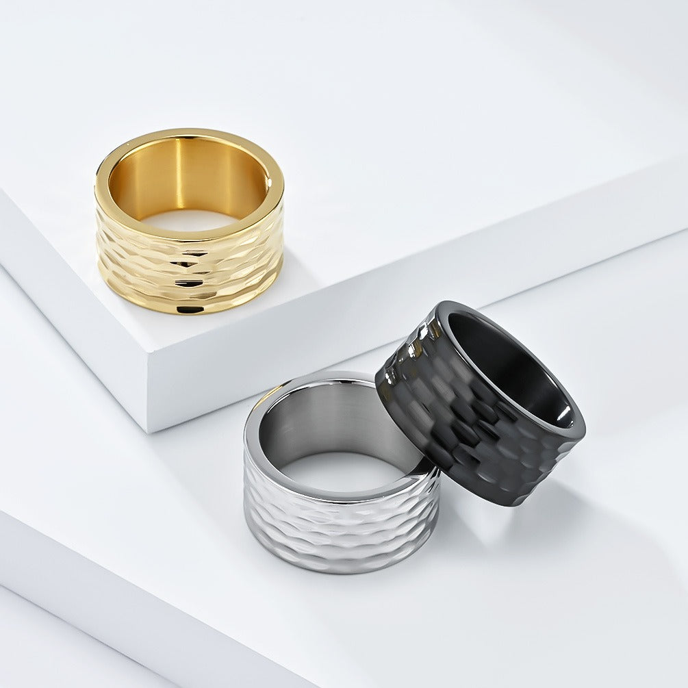 Kemstone Stainless Steel Honeycomb Pattern Ring for Men K-R783