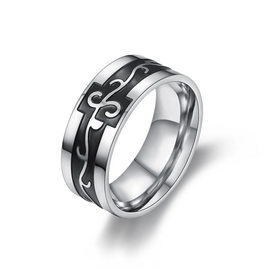 Kemstone Dragon Engraved Ring for Men Stainless Steel Vintage Gothic TR0106