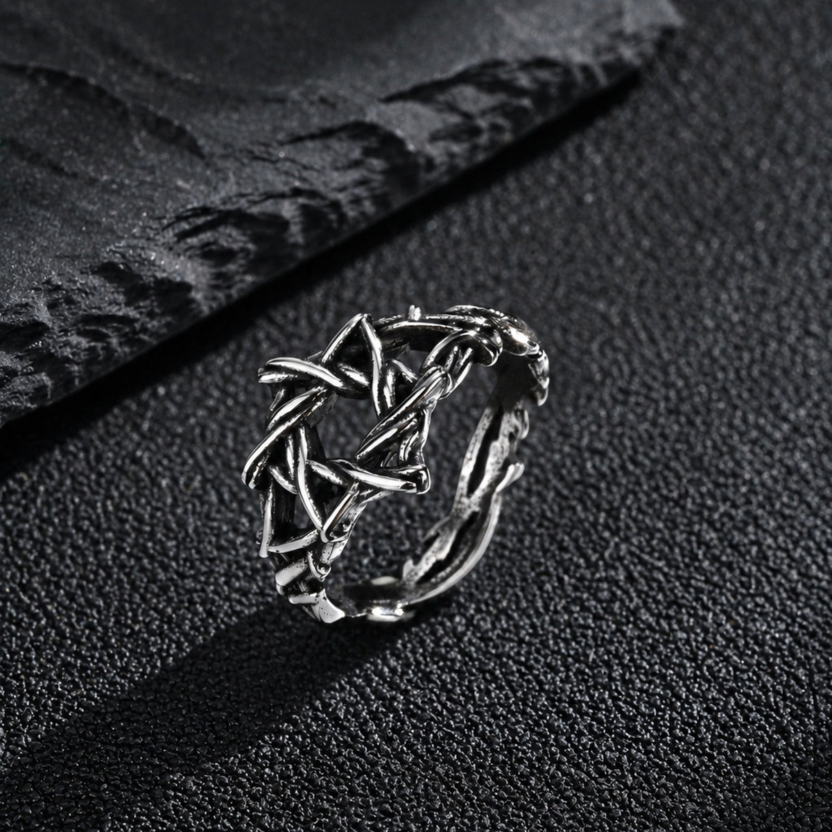 Kemstone Thorn Star Ring for Men Stainless Steel RC-1212