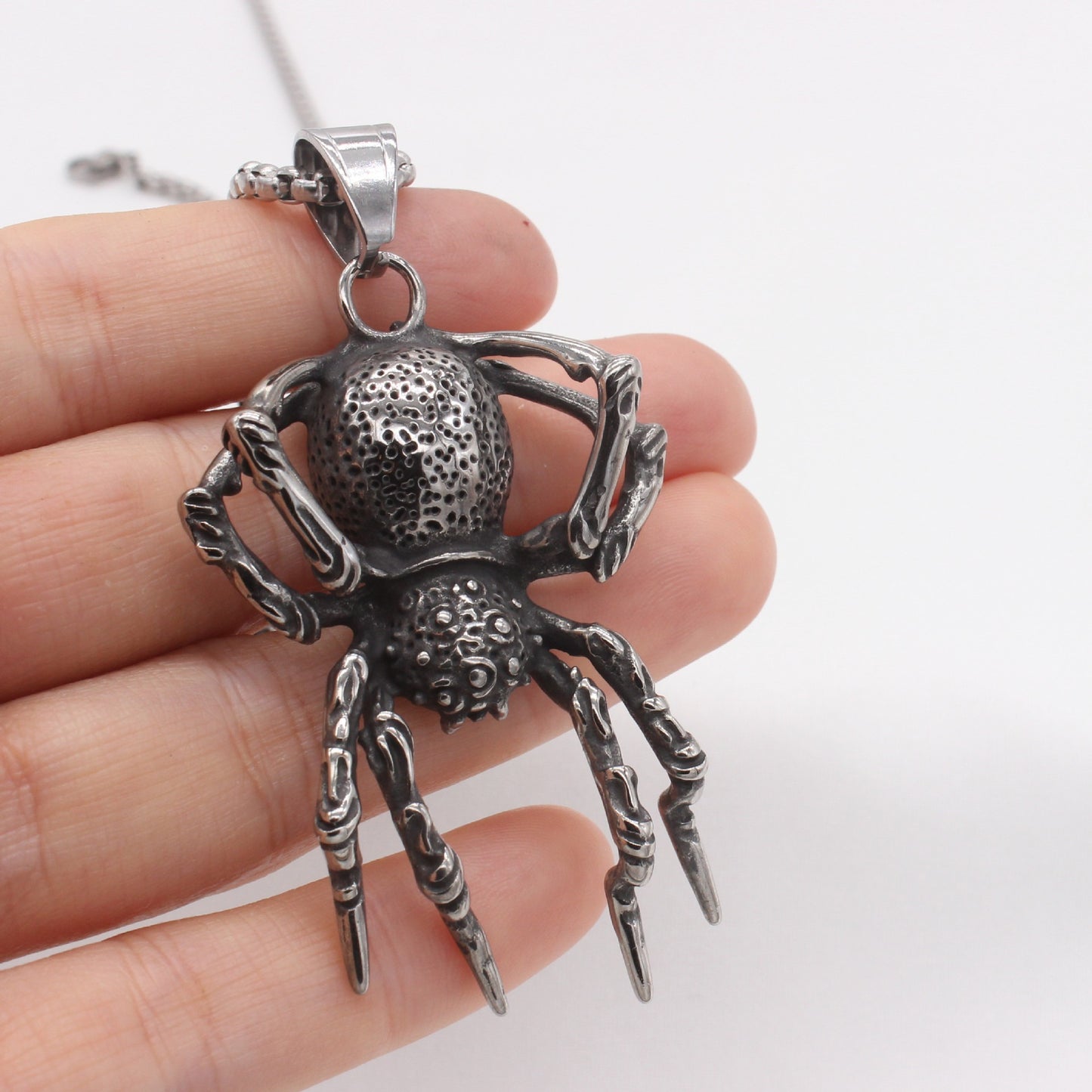 Kemstone Vintage Spider Titanium Steel Pendant Necklace for Men P1515
