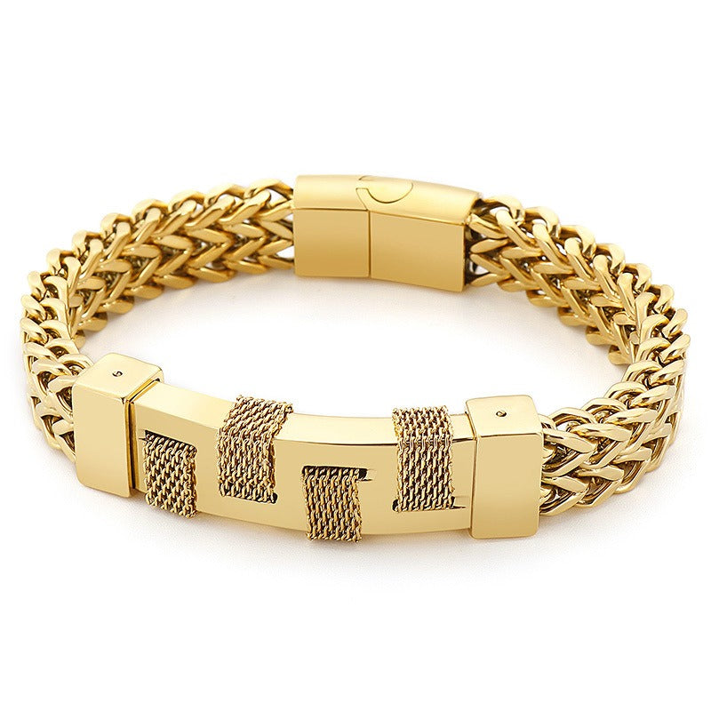 Kemstone Titanium Steel Woven Men’s Bracelet – Street Style KB139686-KFC