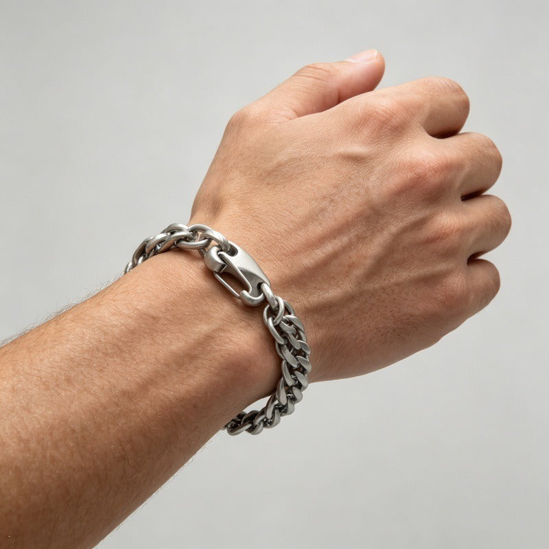 Kemstone Mixed Cuban Link Bracelet for Men Titanium Steel KB146302-KLHQ