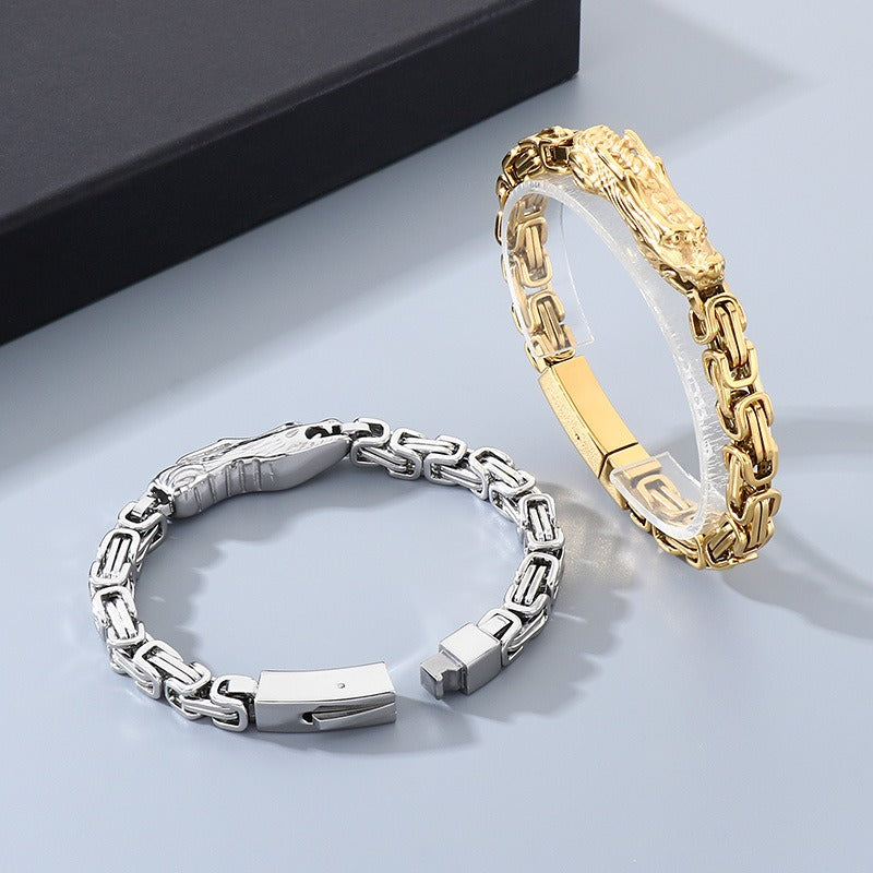 Kemstone Dragon Byzantine Bracelet for Men Titanium Steel KB213329-KFC