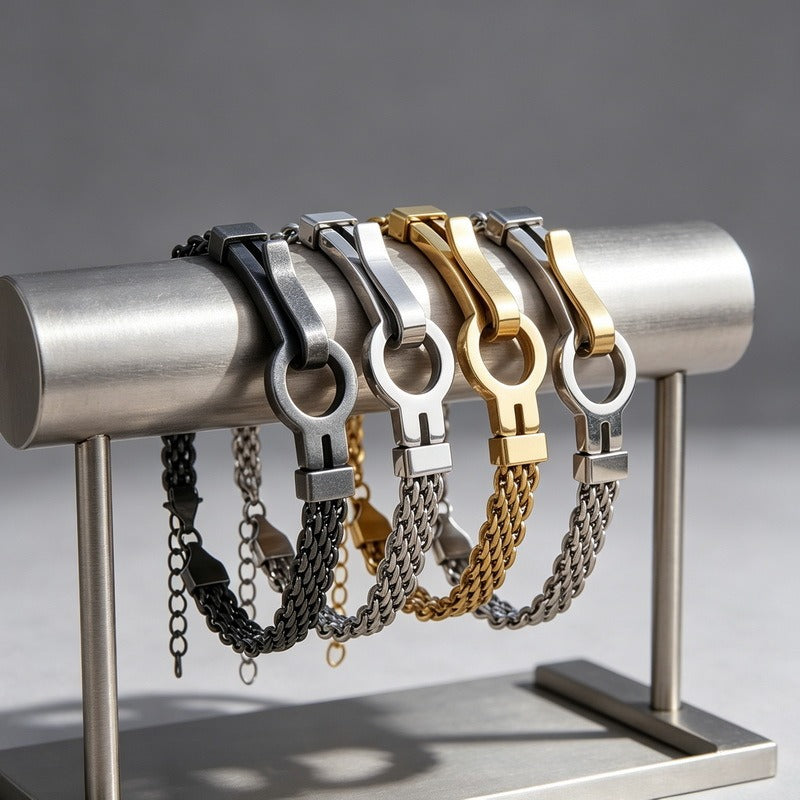 Kemstone Titanium Steel Multi-Row Chain Bracelet for Men KB213310-KFC