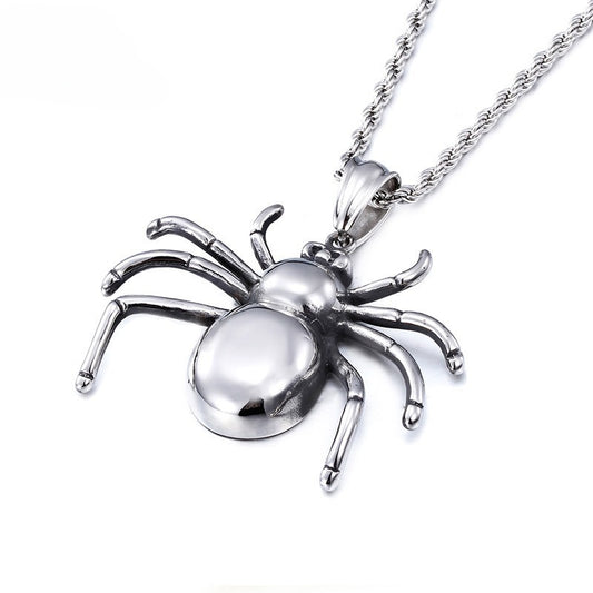 Kemstone Titanium Steel Spider Necklace for Men KP42080-BD