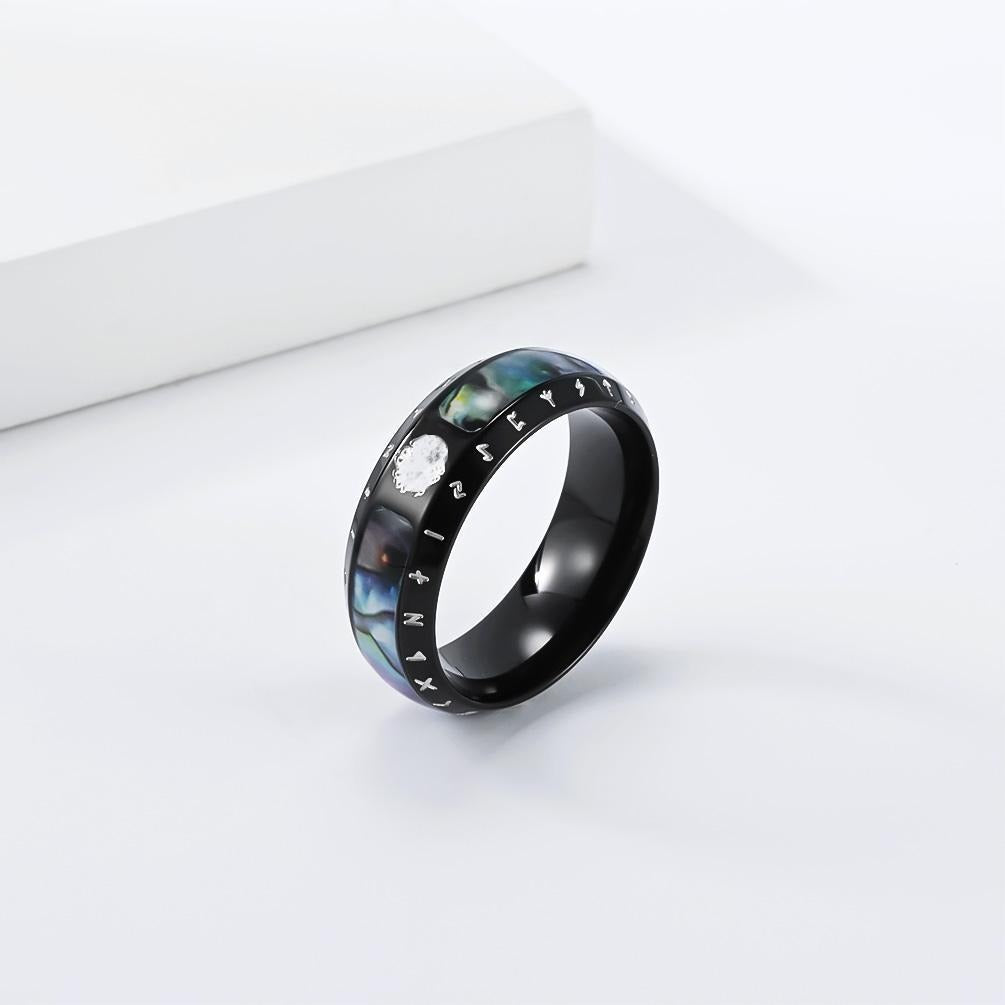 Kemstone Viking Rune Ring for Men Stainless Steel Tree of Life Engraved Band K-R1211