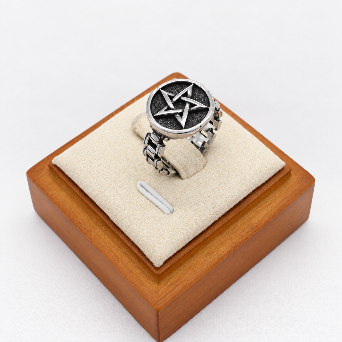 Kemstone Star Signet Ring for Men Titanium Steel Vintage R1620