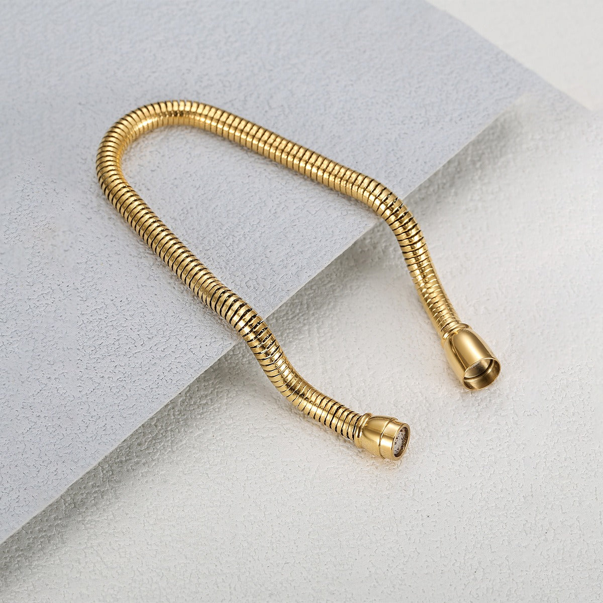 Kemstone Minimalist Gold Stainless Steel Bracelet – Magnetic Clasp for Women TB0086