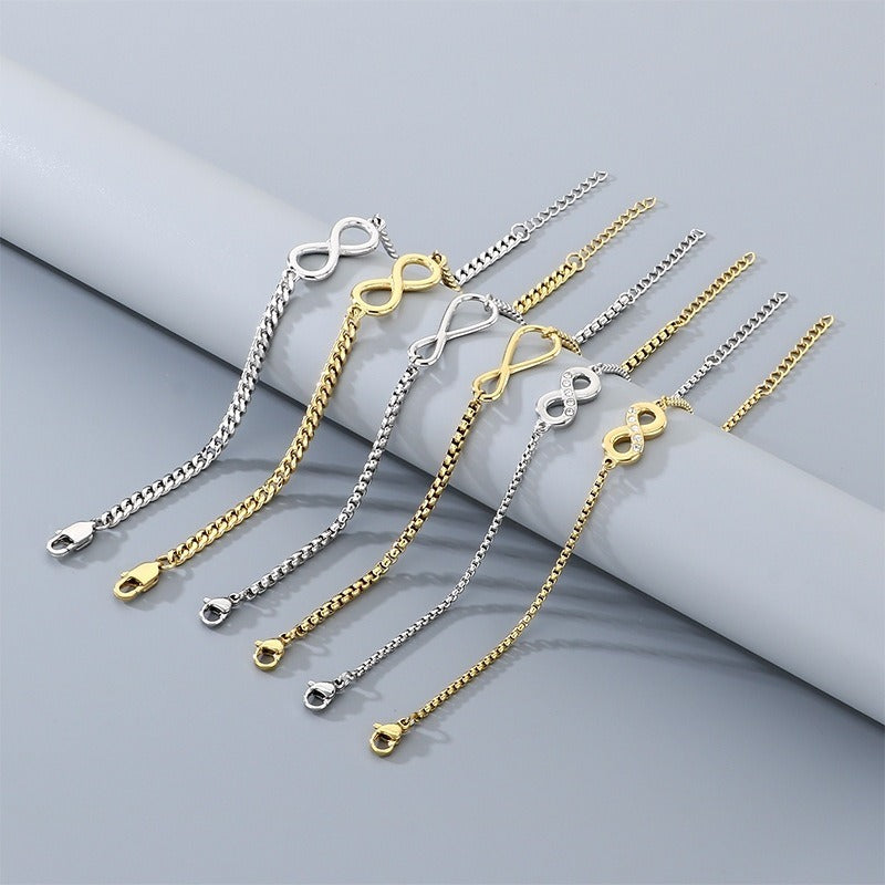 Kemstone Stainless Steel Infinity Symbol Bracelet for Men & Women Minimalist Chain KB211227-KFC