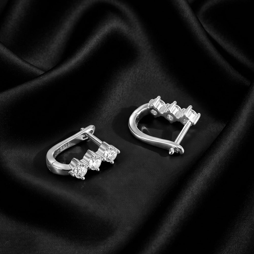Kemstone Cubic Zirconia Stud Earrings for Women 925 Sterling Silver Dainty Minimalist LZE63