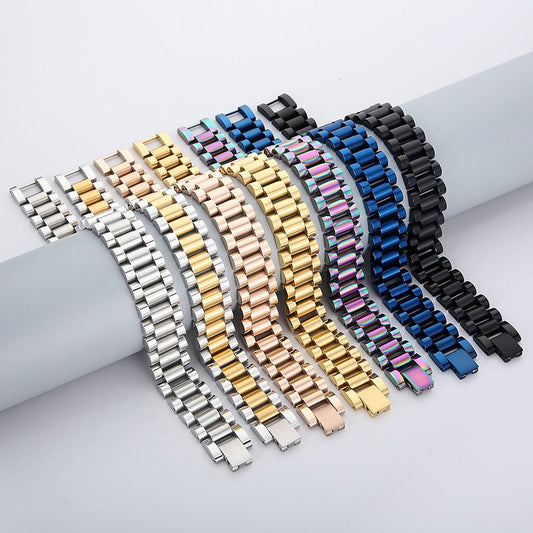 Kemstone Men's Stainless Steel Watchband Bracelet – Adjustable Geometric Hexagon Mesh Design