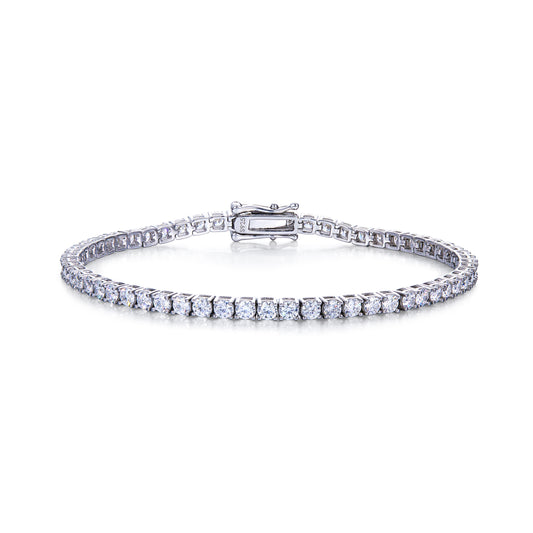 Kemstone 0.1 Ct Moissanite Tennis Bracelet – Classic 925 Sterling Silver Bangle for Men & Women