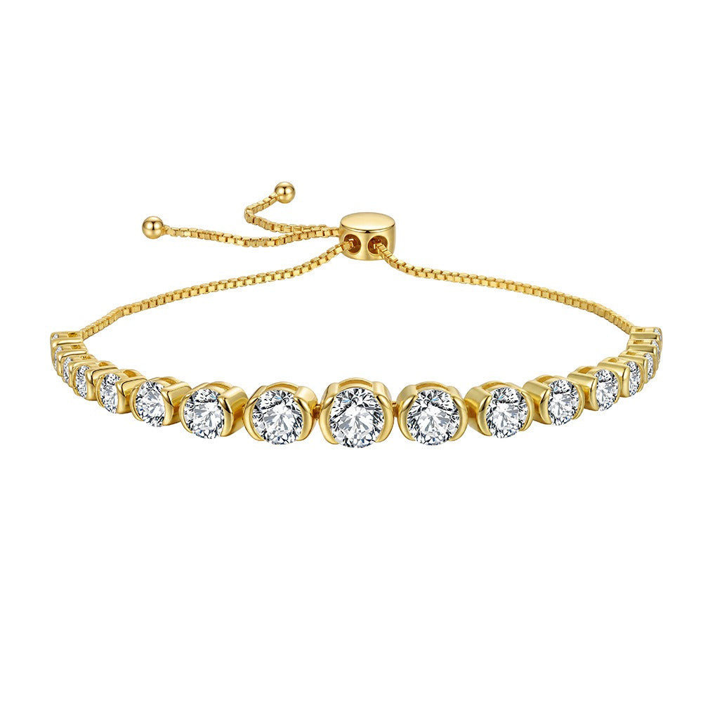 Kemstone Moissanite Tennis Bracelet for Women 925 Sterling Silver Adjustable Slider SMOB14