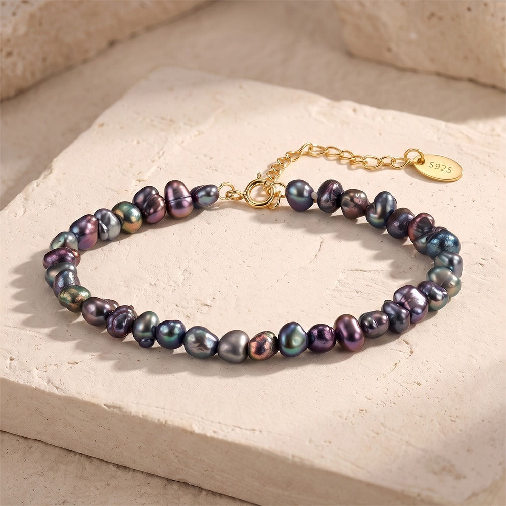 Kemston Multicolor Freshwater Pearl Bracelet for Women 925 Sterling Silver GPB64