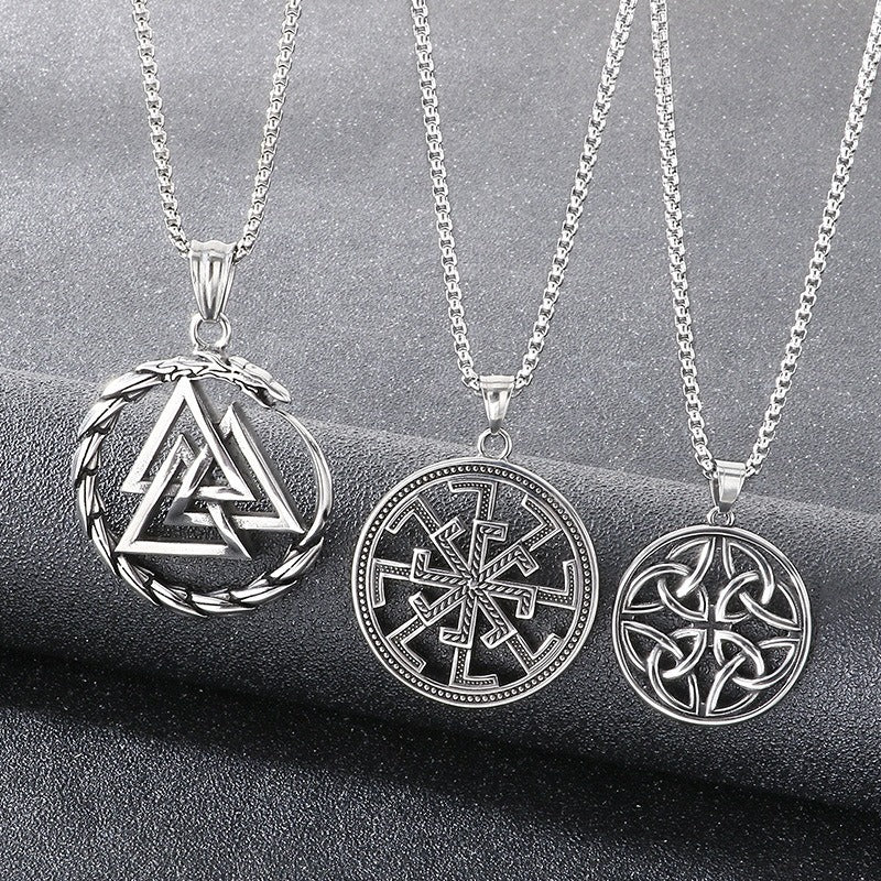 Kemstone Titanium Steel Viking Celtic Knot Pendant Necklace for Men KP117017-LU