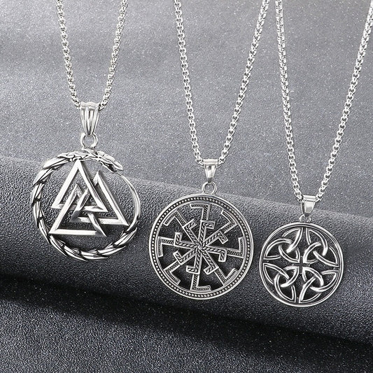 Kemstone Titanium Steel Viking Celtic Knot Pendant Necklace for Men KP117017-LU