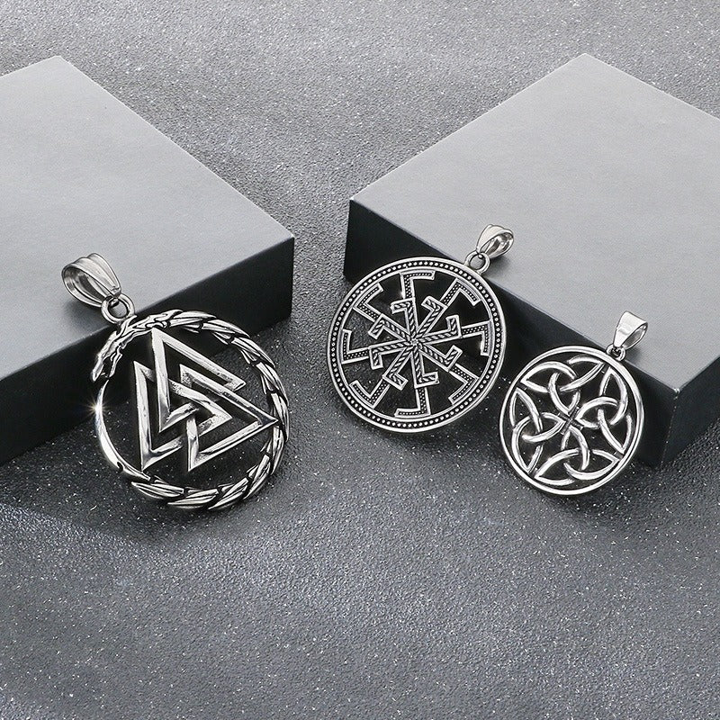 Kemstone Titanium Steel Viking Celtic Knot Pendant Necklace for Men KP117017-LU