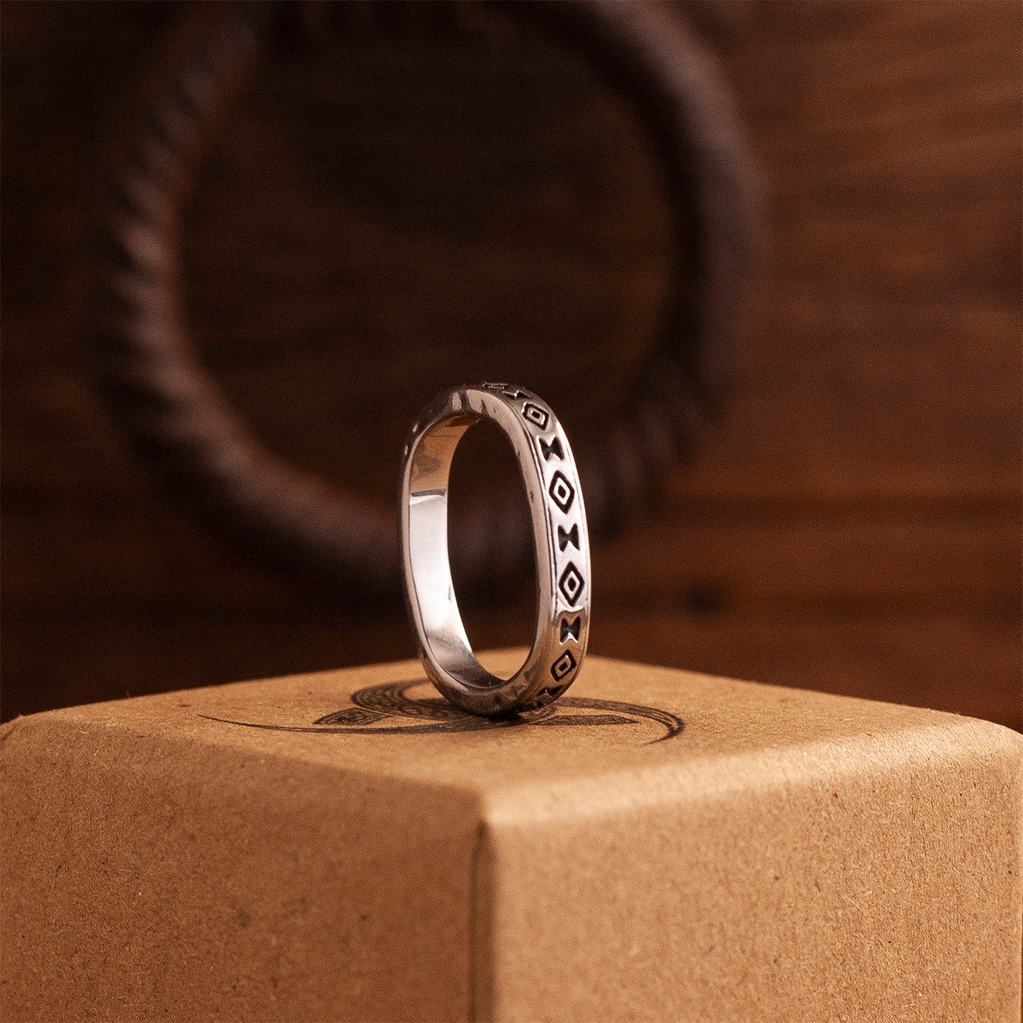 Kemstone Titanium Steel Navajo Totem 3-in-1 Ring for Men - Vintage Design NW-ZRZX458