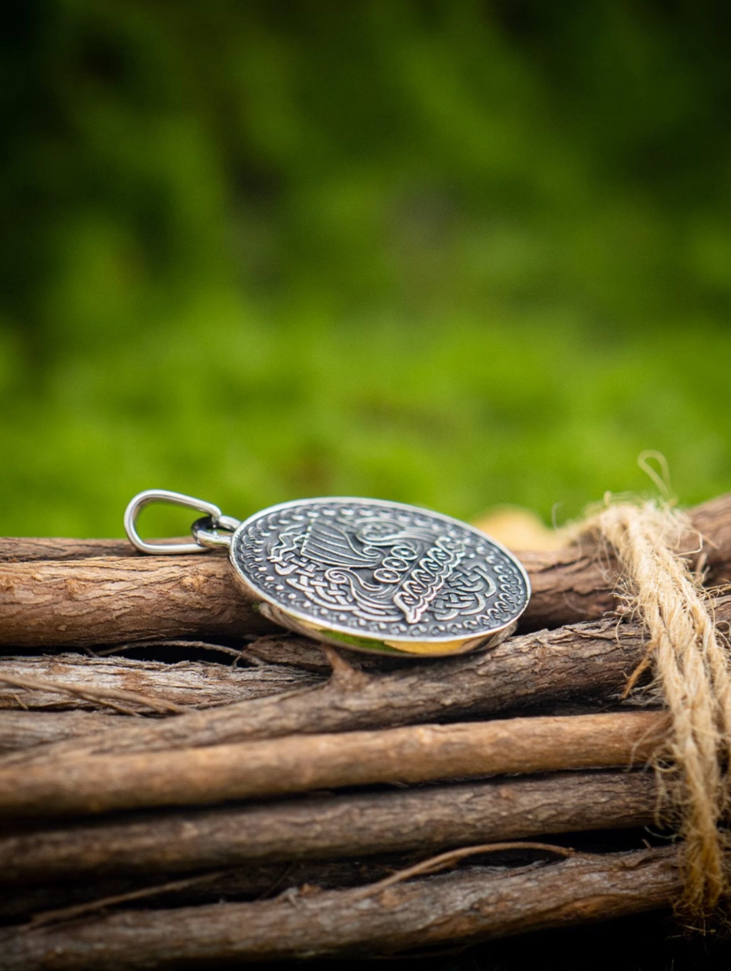 Kemstone Viking Ship Pendant Necklace – Titanium Steel Double-Sided Coin for Men NW-XL158