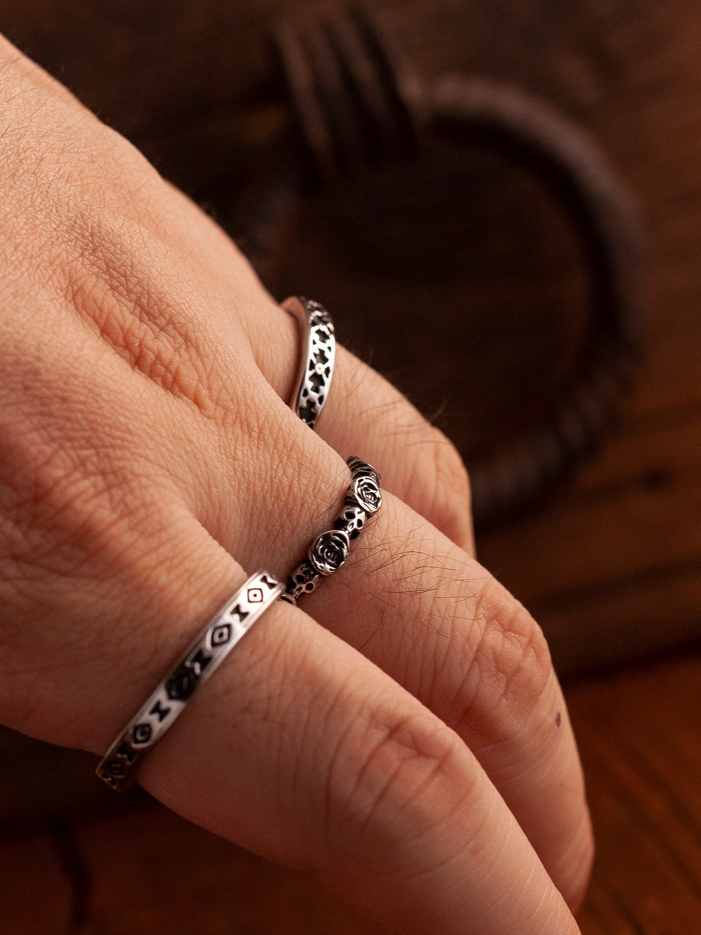 Kemstone Titanium Steel Navajo Totem 3-in-1 Ring for Men - Vintage Design NW-ZRZX458