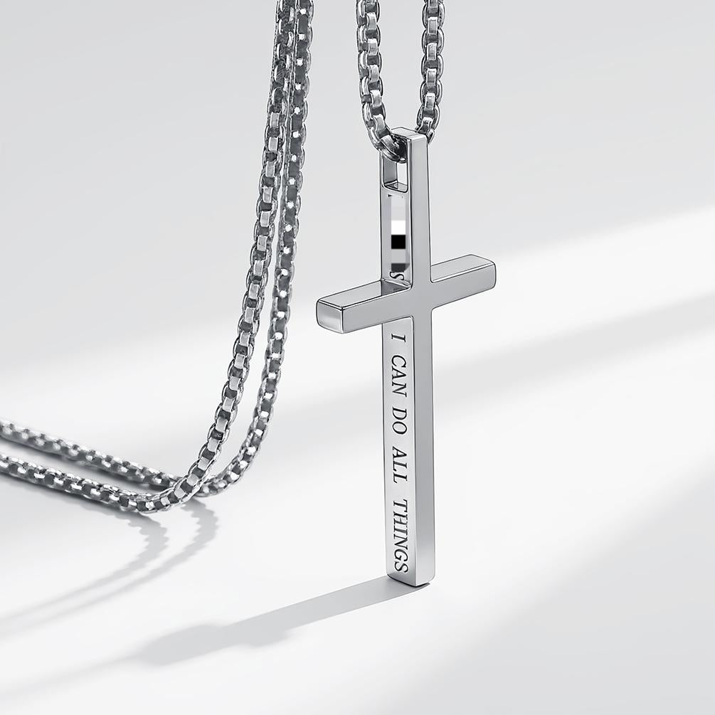 Kemstone Stainless Steel Cross Pendant Necklace – Minimalist for Men & Women Jewelry K-PT233