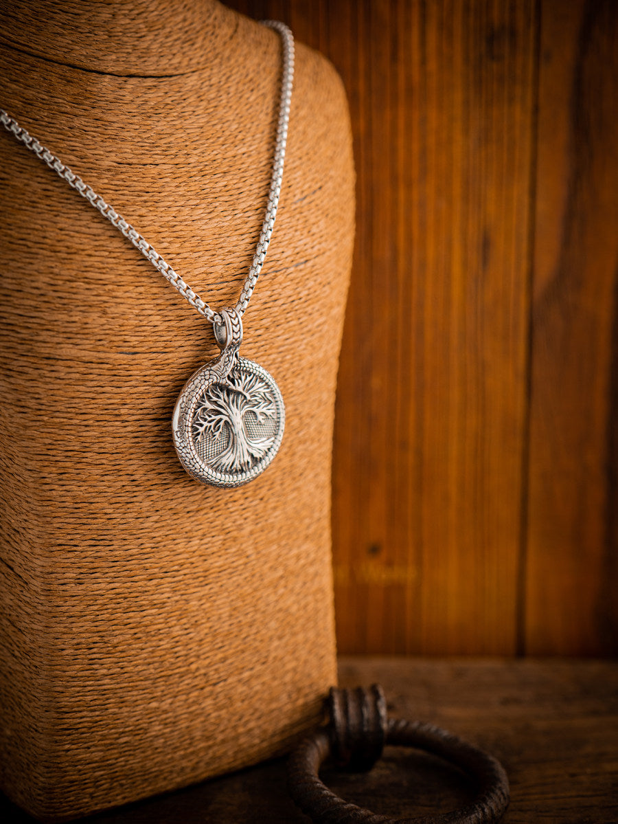 Kemstone Tree of Life Pendant Necklace – Norse Viking Titanium Steel for Men NW-XL177