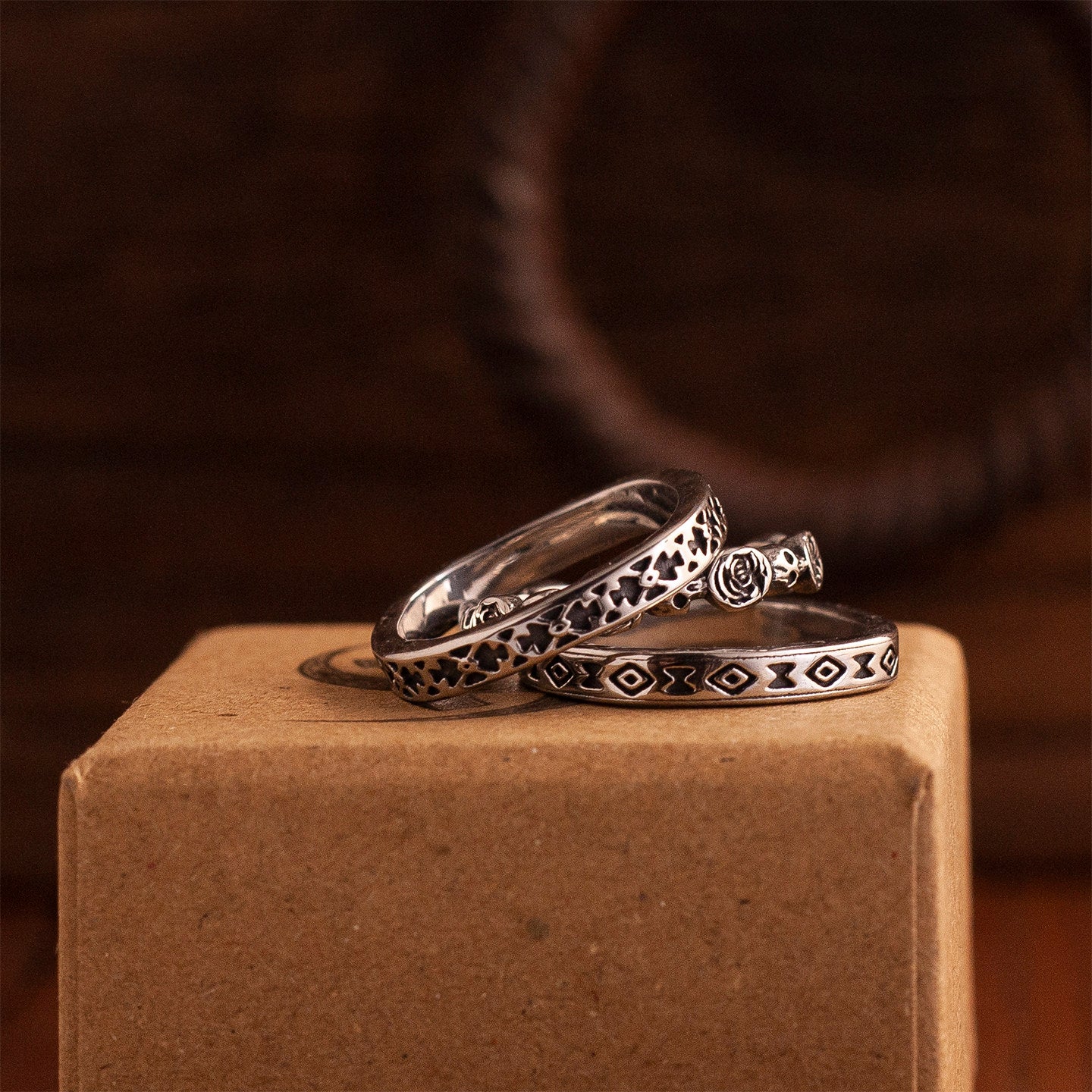 Kemstone Titanium Steel Navajo Totem 3-in-1 Ring for Men - Vintage Design NW-ZRZX458