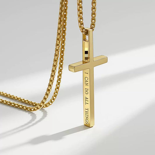 Kemstone Stainless Steel Cross Pendant Necklace – Minimalist for Men & Women Jewelry K-PT233