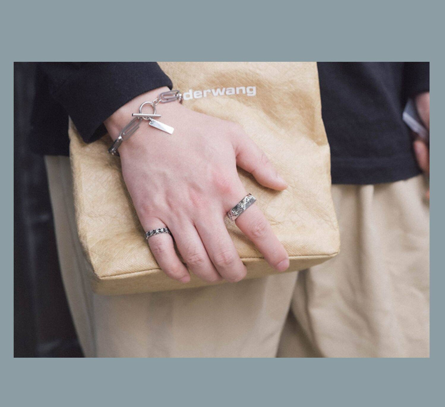 Kemstone Titanium Steel Eight Point Star Ring – Vintage Geometric Texture NW-JZ068