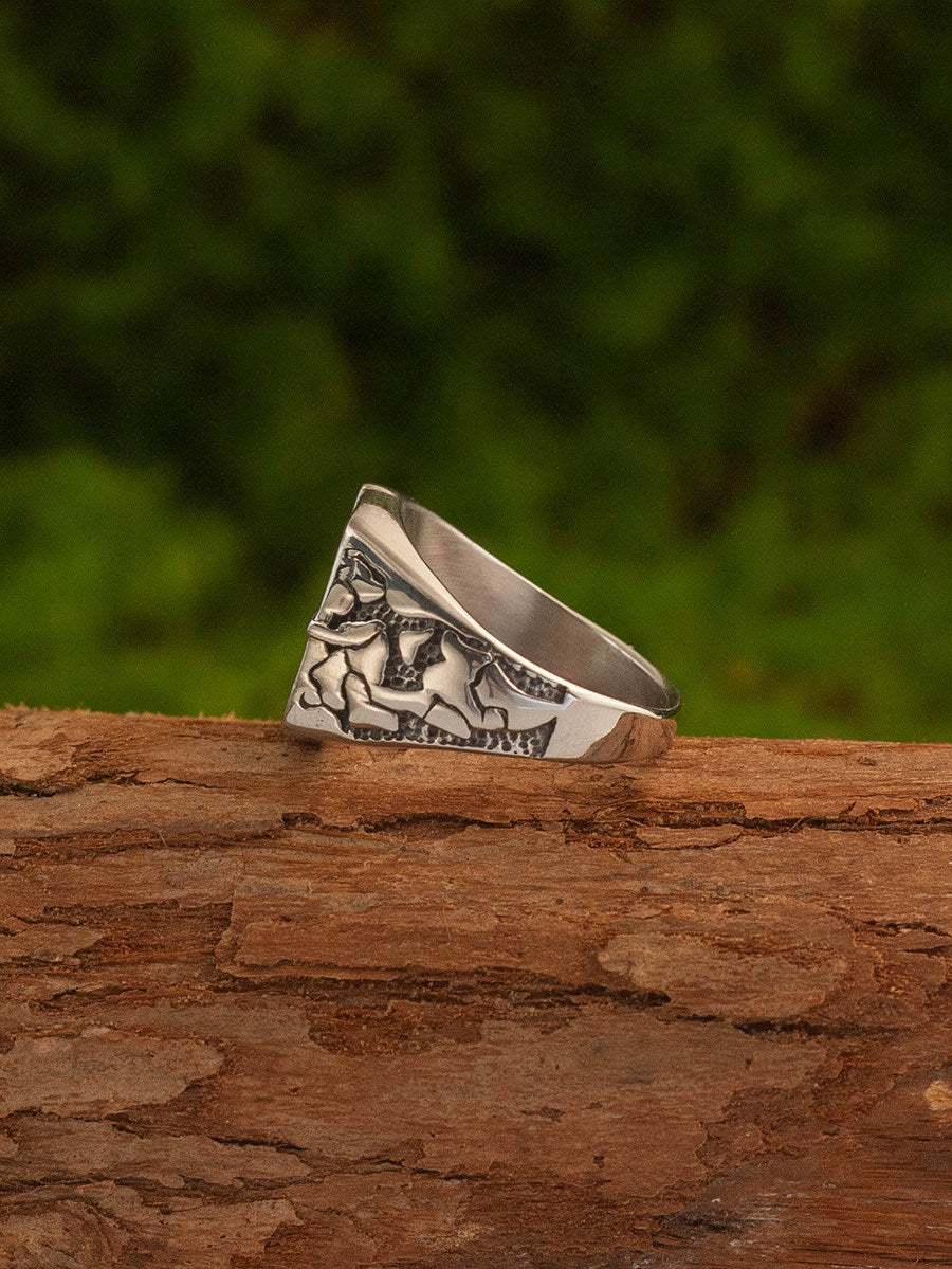 Kemstone Titanium Steel Nautical Compass Ring for Men – Vintage Maritime Design NW-JZ149