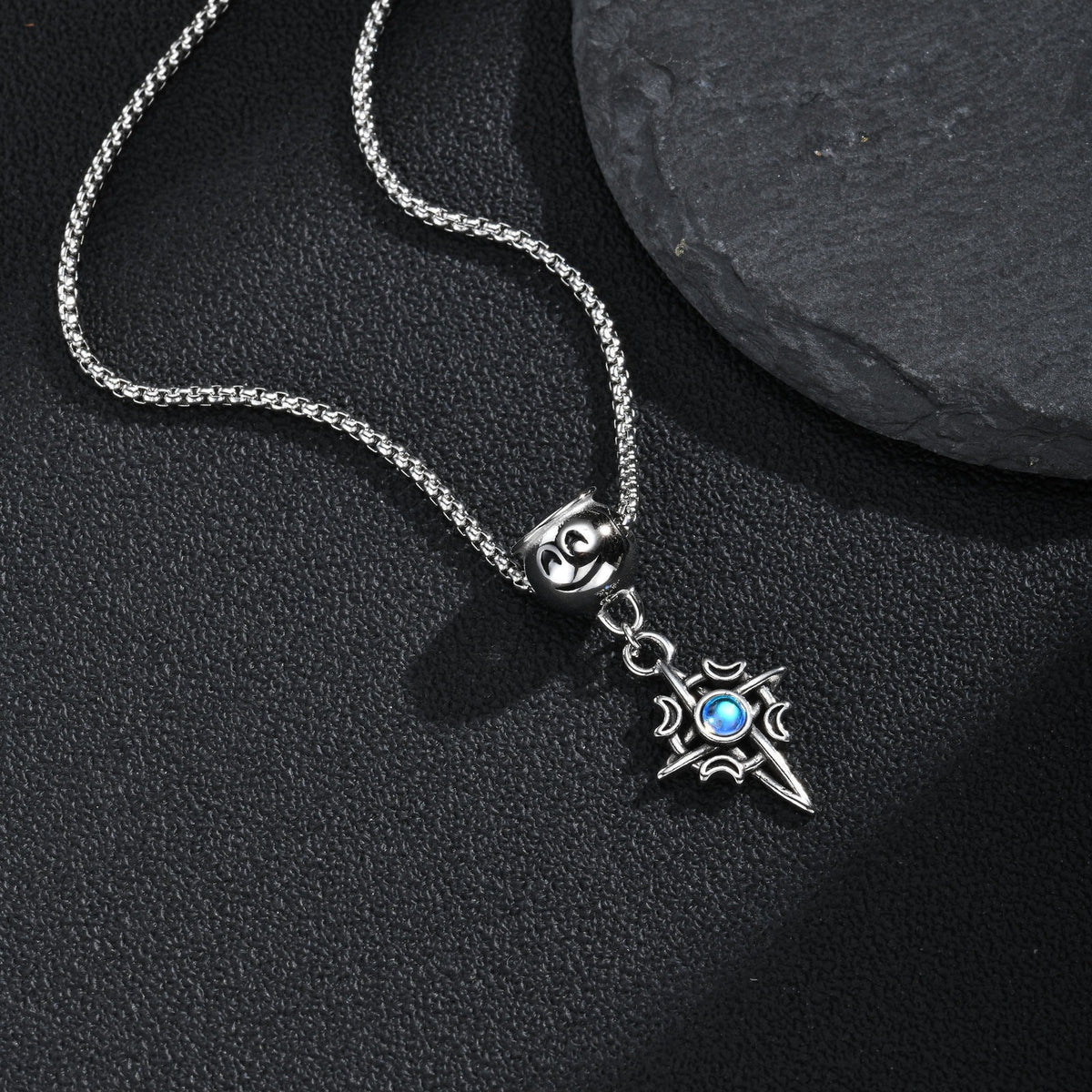 Kemstone Four-Point Star Necklace for Men Stainless Steel NC-3282