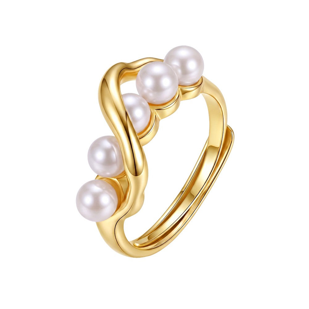 Kemston Pearl Wrap Ring for Women 925 Sterling Silver PSR03