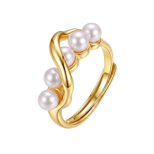 Kemston Pearl Wrap Ring for Women 925 Sterling Silver PSR03