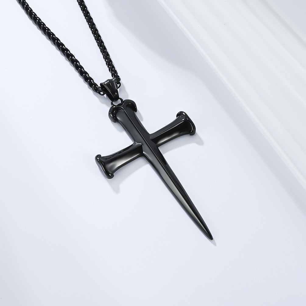 Kemstone Stainless Steel Cross Pendant Necklace – Vintage Style for Men K-PT683