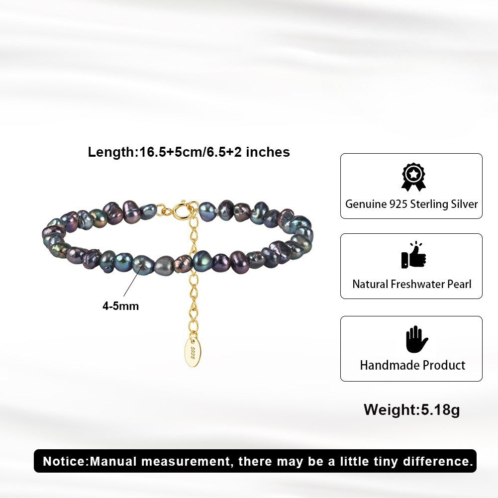 Kemston Multicolor Freshwater Pearl Bracelet for Women 925 Sterling Silver GPB64