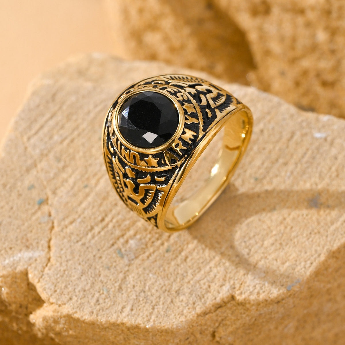 Kemstone Eagle Cubic Zirconia Ring for Men Stainless Steel MJ0137