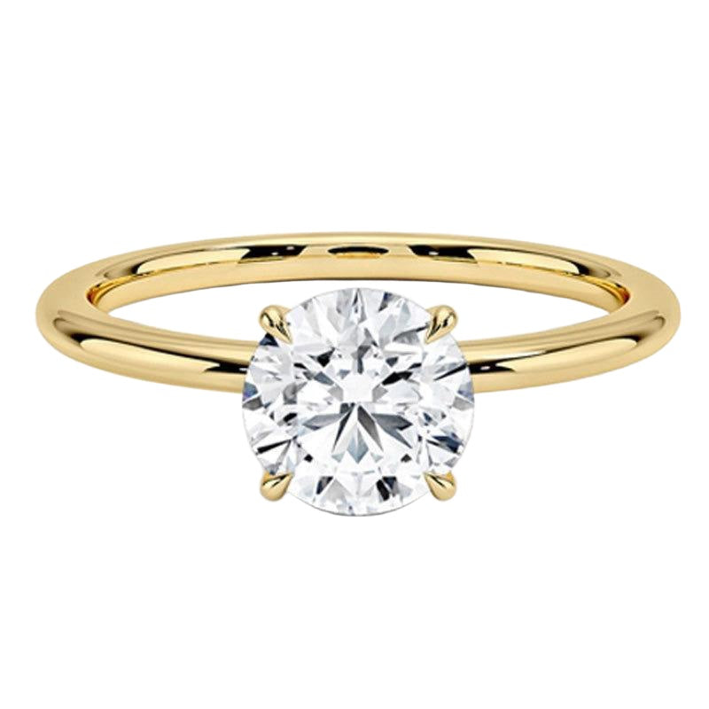 Kemstone 18K Gold Moissanite Engagement Ring — 1ct D-E Color VVS Clarity | Round / Oval / Cushion / Princess / Emerald / Heart Cut
