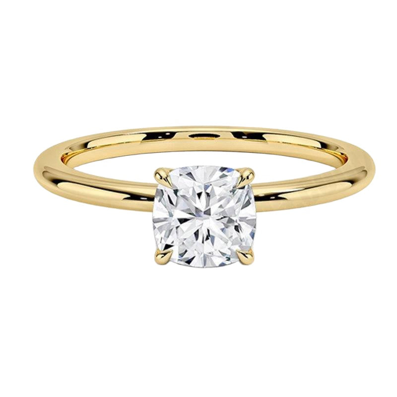 Kemstone 18K Gold Moissanite Engagement Ring — 1ct D-E Color VVS Clarity | Round / Oval / Cushion / Princess / Emerald / Heart Cut