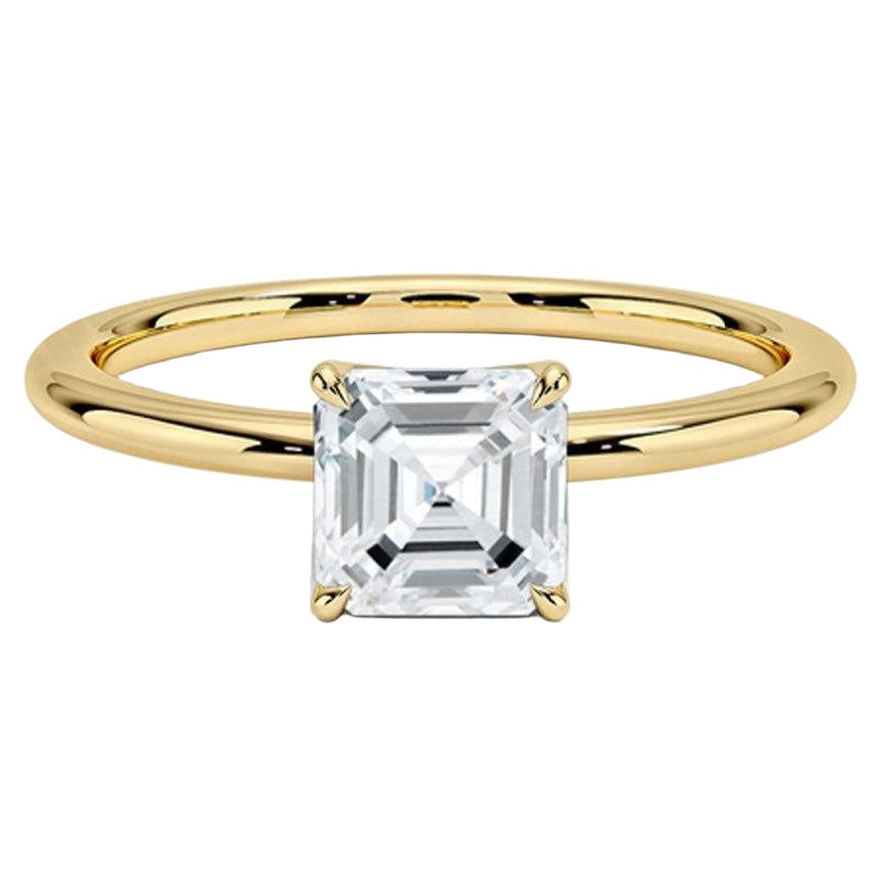 Kemstone 18K Gold Moissanite Engagement Ring — 1ct D-E Color VVS Clarity | Round / Oval / Cushion / Princess / Emerald / Heart Cut