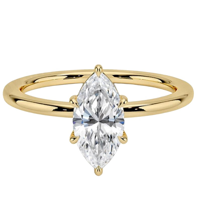 Kemstone 18K Gold Moissanite Engagement Ring — 1ct D-E Color VVS Clarity | Round / Oval / Cushion / Princess / Emerald / Heart Cut