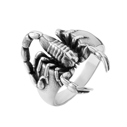 Kemstone Titanium Steel Scorpion Ring for Men Vintage Style R1719