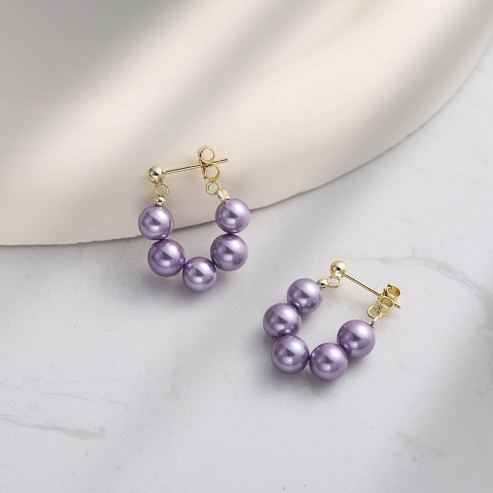 Kemstone Shell Pearl Drop Earrings for Women – 925 Sterling Silver PSE08