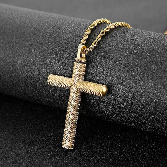 Kemstone Titanium Steel Cross Pendant Necklace for Men KP97205-KFC