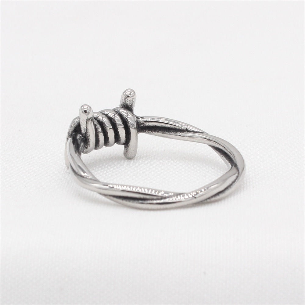 Kemstone Barbed Wire Ring for Men Titanium Steel Punk R1710