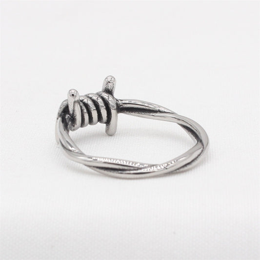 Kemstone Barbed Wire Ring for Men Titanium Steel Punk R1710