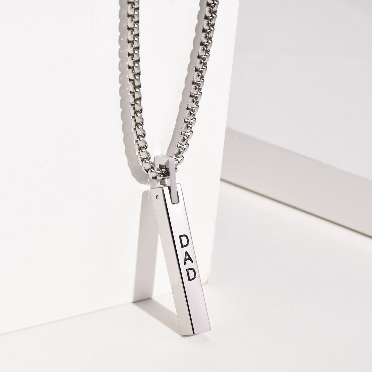 Kemstone DAD Bar Pendant Necklace for Men Stainless Steel PN-7030