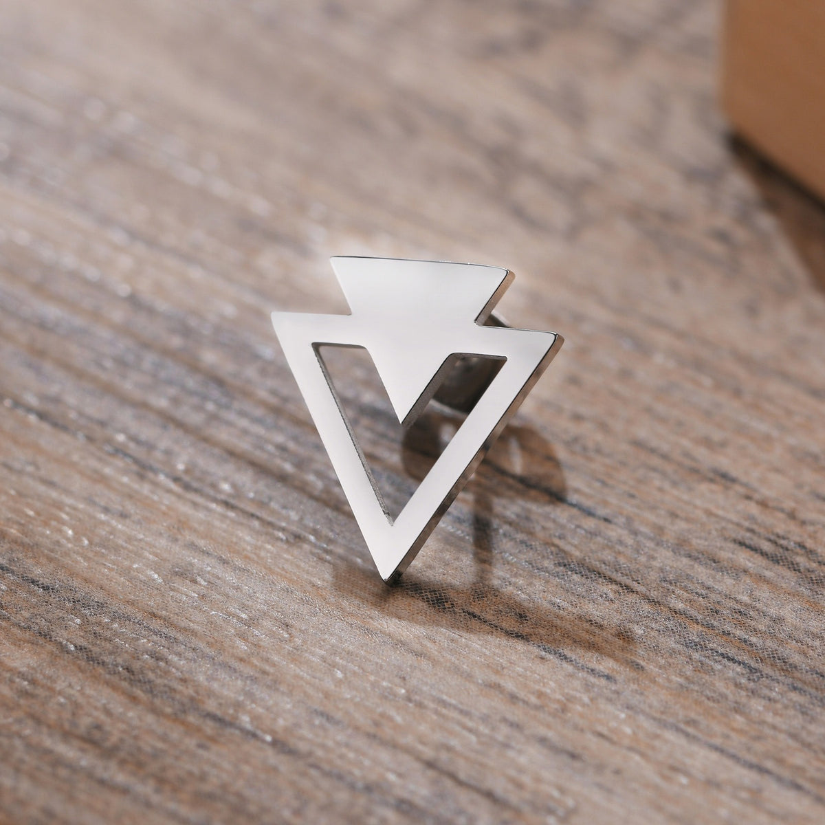 Kemstone Stainless Steel Triangle Stud Earrings for Men & Women ES-352