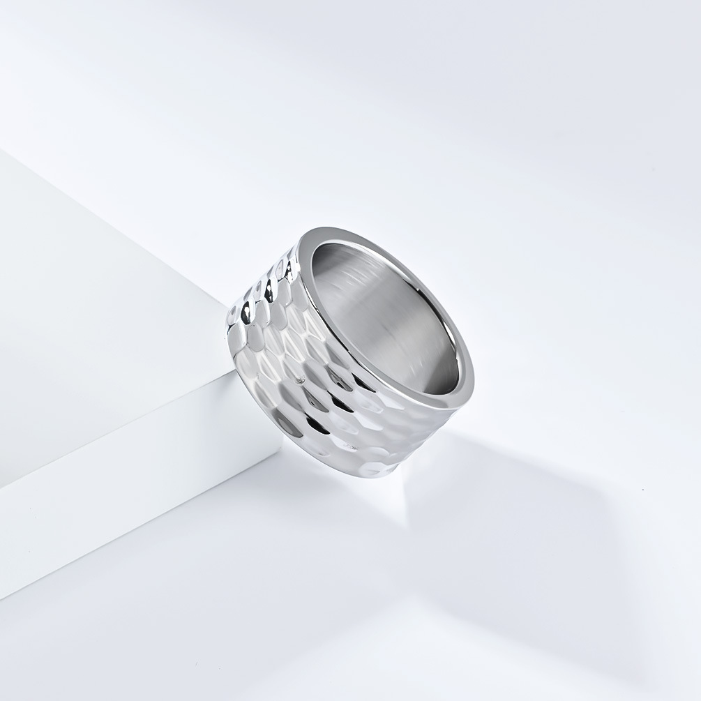 Kemstone Stainless Steel Honeycomb Pattern Ring for Men K-R783